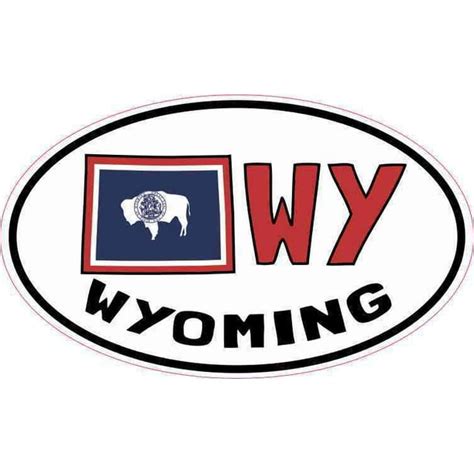 5in X 3in Oval Wy Wyoming Sticker Vinyl Car Bumper Decal Luggage