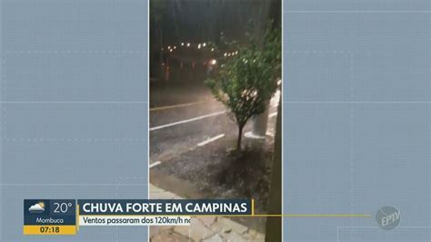 Campinas tem chuva de granizo ventos de 120 km h e queda de árvores