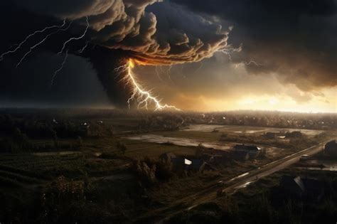 Tornado Azota Un Campo Ilustraci N Ai Generativexa Foto Premium