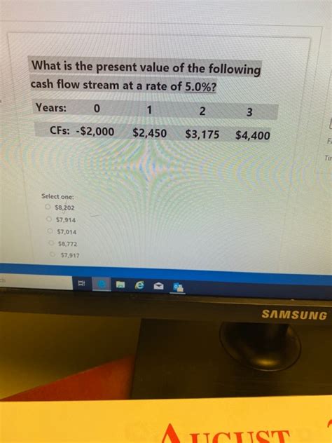 Solved What Is The Present Value Of The Following Cash Flow