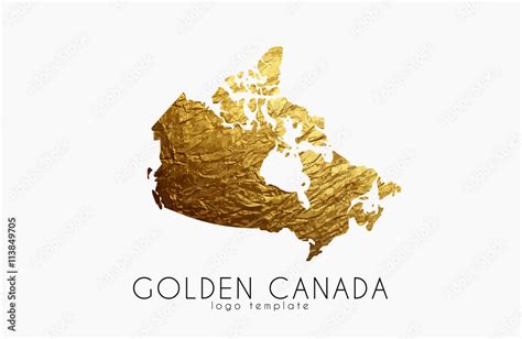 Canada map. Golden Canada logo. Creative Canada logo design Stock ...