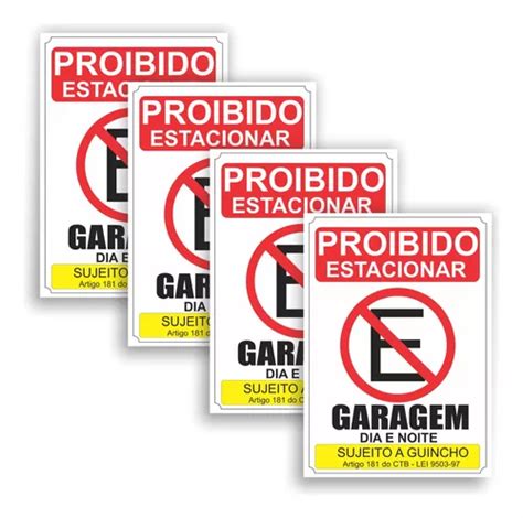 Adesivos Proibido Estacionar Garagem X Cm Frete Gr Tis