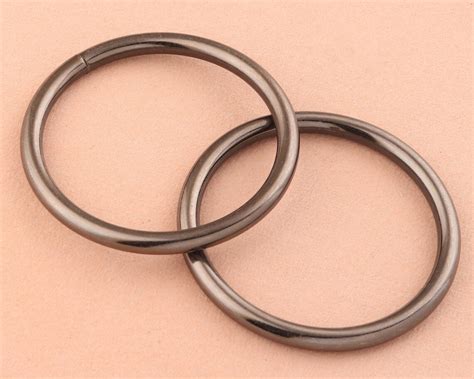 50mm Metal O Rings Welded Metal Loops Gunmetal Round Strap Etsy