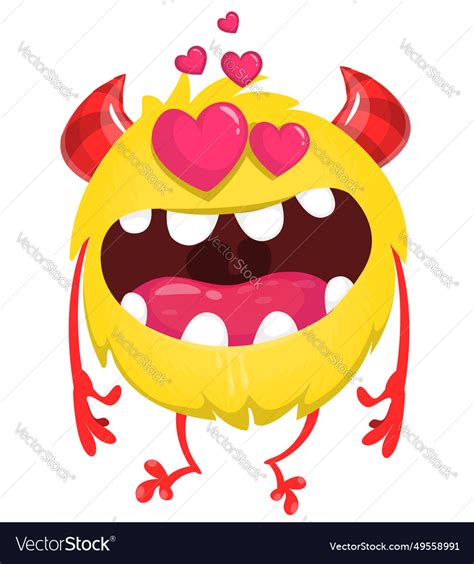 Cartoon Funny Monster Icon Halloween Design Vector Image