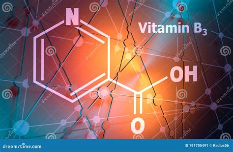 Niacin Nicotinic Acid Vitamin B3 Molecular Structures 3d Model