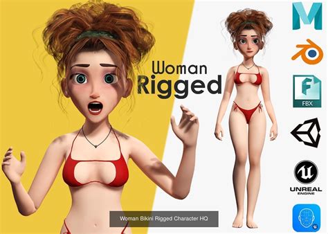 5 Realistic Stylized Cartoon Females 3D Naked Women Collection VR AR