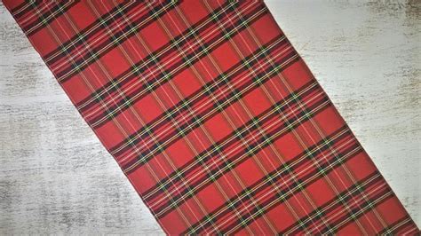 Red Tartan Plaid Table Runner Christmas Table Runner Etsy