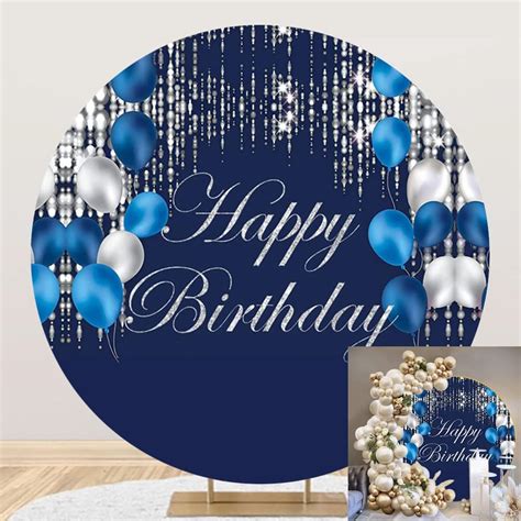 Amazon Yeele 6 5x6 5ft Happy Birthday Round Backdrop Cover Navy