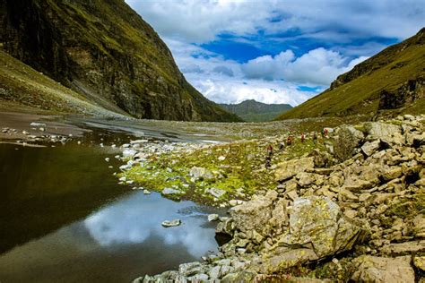 Himalaya Desert Under Dramatic Cloudy Sky Stock Photo Image Of