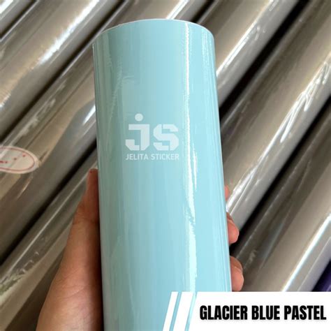 jual sticker glacier blue pastel glossy skotlet soft ice blue glossy