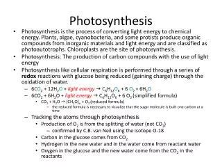 PPT - Photosynthesis: Transforming Light Energy to Chemical Energy ...