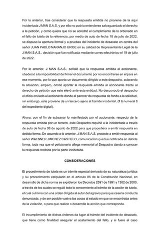 Auto Sanción Desacato de Tutela PDF