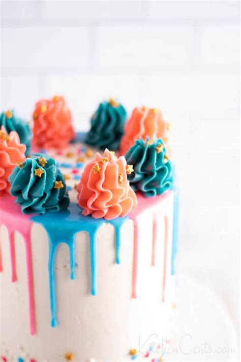 Baby Gender Reveal Drip Cake Kitchen Cents