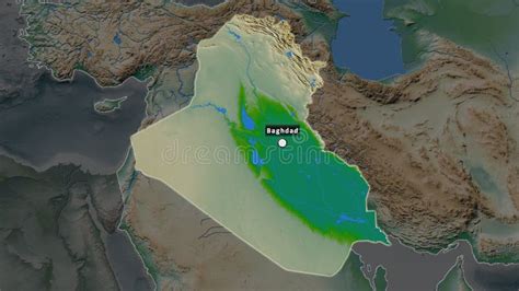 Iraq Fisico Etichetta Maiuscola Illustrazione Di Stock Illustrazione