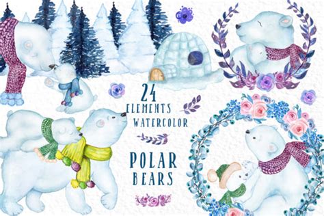 24 Watercolor Winter Animals Graphic by vivastarkids · Creative Fabrica