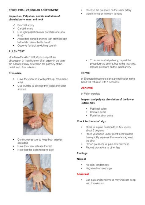 Peripheral Vascular Assessment Peripheral Vascular Assessment