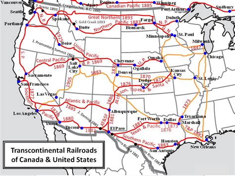 Transcontinental Railroad Map Worksheet