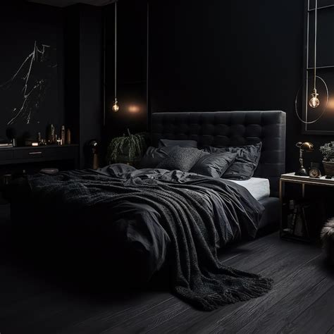 Premium AI Image | Dark bedroom aesthetic