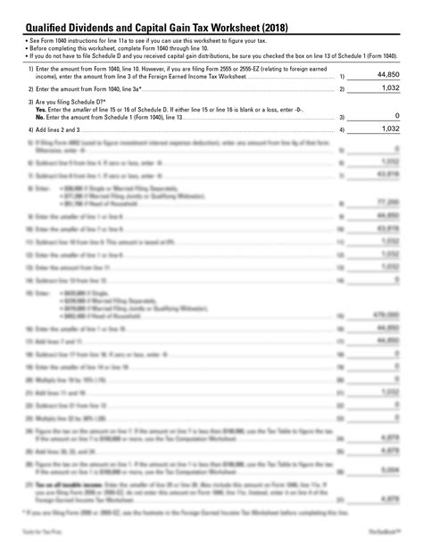 Qualified Dividends And Capital Gain Tax Form