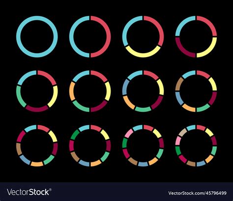 Circle pie chart infographic set Royalty Free Vector Image