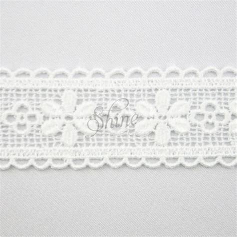 Guipure Lace Trimming White Shine Trimmings Fabrics