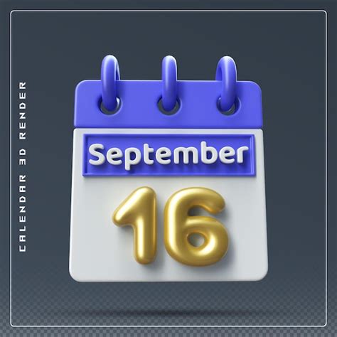 Premium Psd Th September Calendar D Render