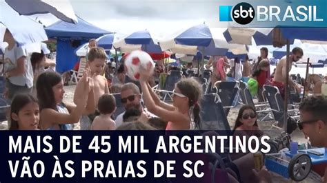 Mais de 45 mil argentinos vão às praias de Santa Catarina SBT Brasil