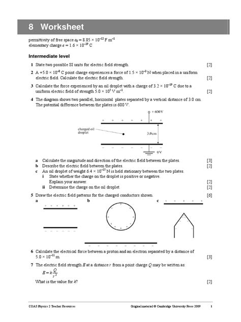 Coas Physics 2 Teacher Resources Worksheet 3 Kids Maths Worksheets