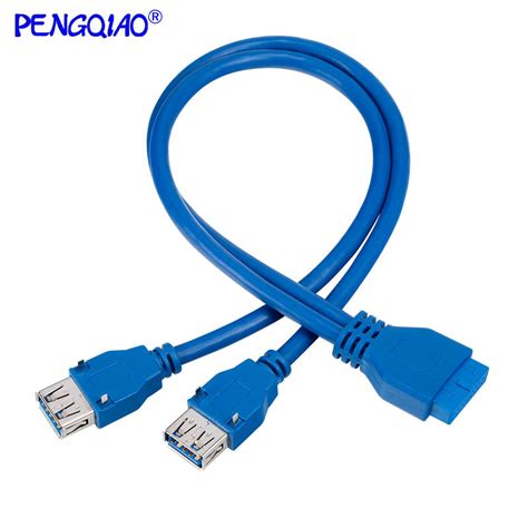 Idc Chassis Cable 20pin Internal Wire Dual Usb Female 30 Extension Cable With Positioning Pin