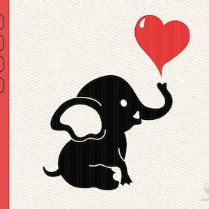 Heart Baby Elephant Baby Elephant Svg Png Files For Cricut Silhouette