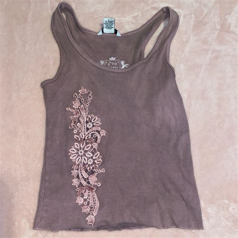 Small Pinkish One Step Up Tank Top Y2k Depop