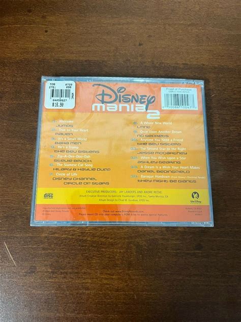 Disneymania Volume 2 Cd 2004 Walt Disney Records Sealed And New