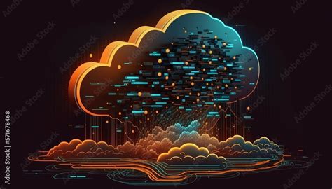 Cloud computing technology concept background. Data concept. Futuristic illustration wallpaper ...