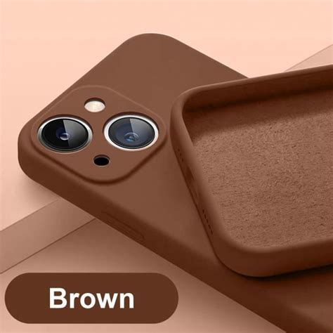 Marron Pour Iphone Xr Coque Arri Re Antichoc En Silicone Liquide Pour