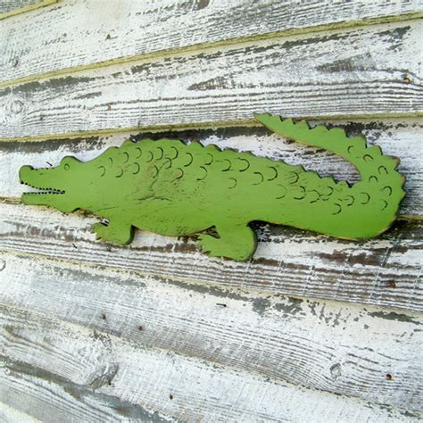 Alligator Art Alligator Wall Decor Large Scale Wooden Etsy Wall Art