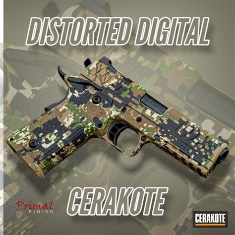 Custom Digital Camo Sti Staccato Pistol Cerakoted Using Troy® Coyote