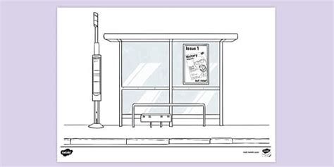 Free Bus Stop Colouring Sheet Colouring Sheets Twinkl