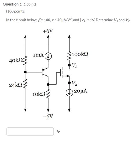 Solved Question 1 1 Point 100 Points In The Circuit