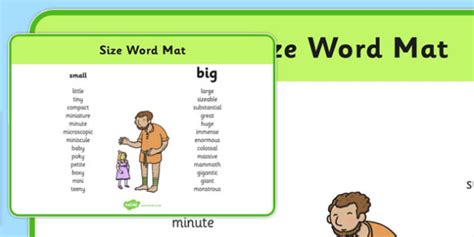 Size Word Mat Teacher Made