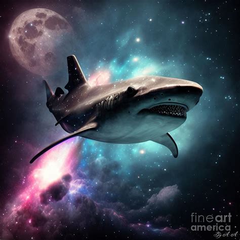 Shark in the Space, By A.A Digital Art by Aqeel Ahmed - Fine Art America