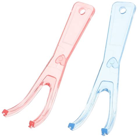 6 Pcs Reusable Floss Handle Holder Refillable Flossers Double Line ...