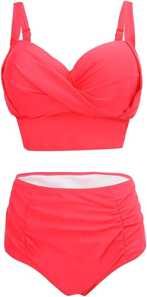 wellwits Twisted Bandeau Push up Plus tamaño de la mujer bikini Set