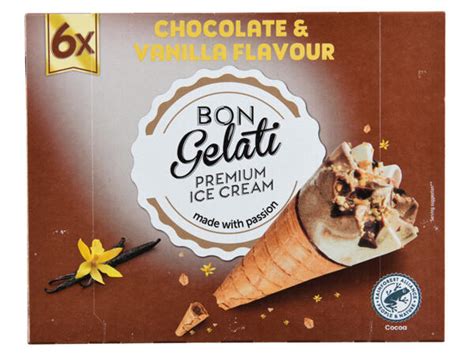 Gelatelli R Gelado De Cone Baunilha E Chocolate Morango Lidl