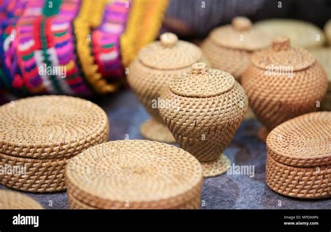 Handicraft products made from bamboo and cloth Stock Photo - Alamy