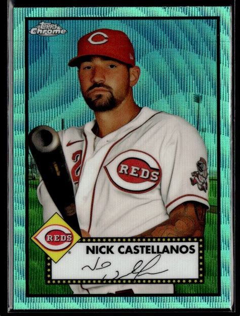 Nick Castellanos Topps Chrome Platinum Anniversary Aqua Wave