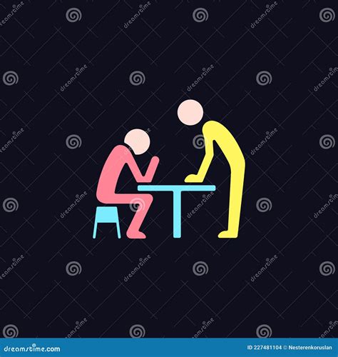 Body Language RGB Color Icon For Dark Theme Stock Vector Illustration