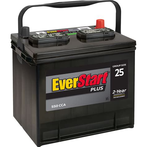 Everstart Plus Lead Acid Automotive Battery Group Size 25 12 Volt 550