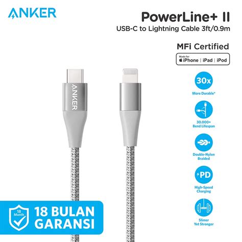 Jual Kabel Charger Anker Powerline Ii Usb C To Iphone Lightning Ft