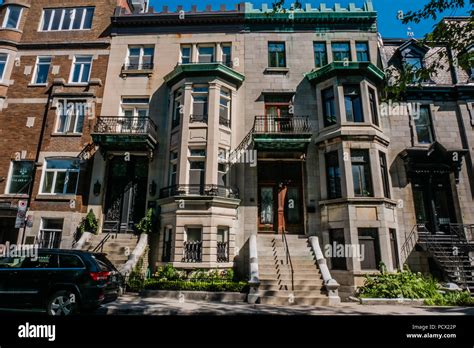 french architecture style house montreal street Stock Photo - Alamy