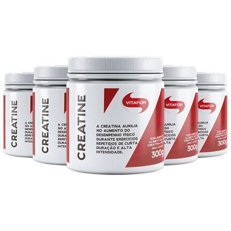 Kit 5 Creatina Monohidratada Creatine Vitafor Em Pó Creatina